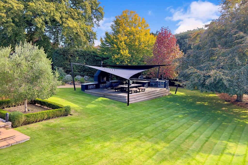 Outdoor fully equipped kitchen under canopy