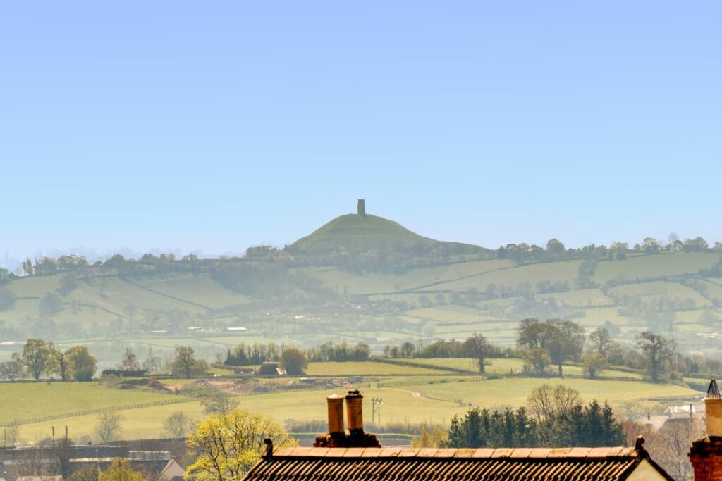 View of Glastonbury Tor in the distance
