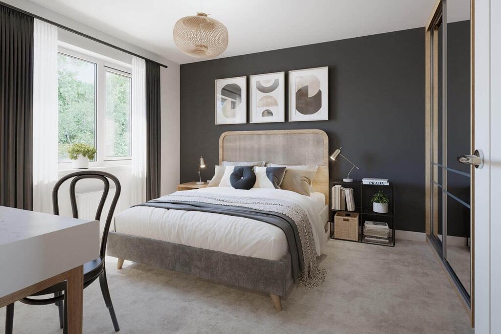 The main bedroom offers a place away from the rest of the home to relax and unwind