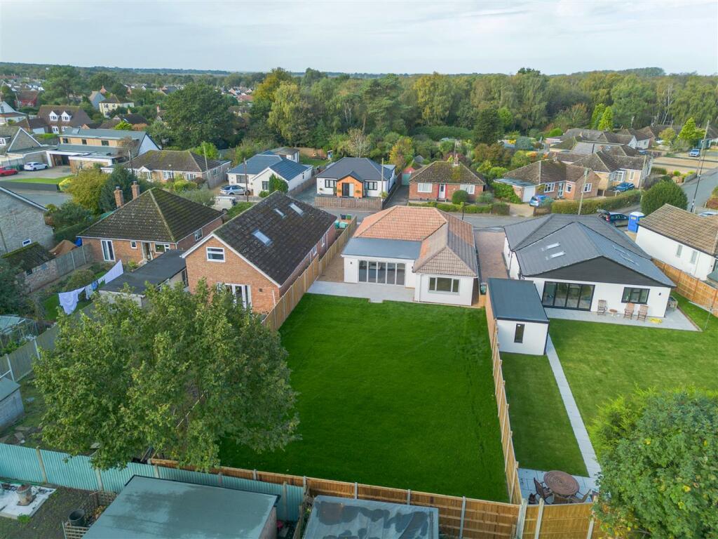 Aerial shot of rear