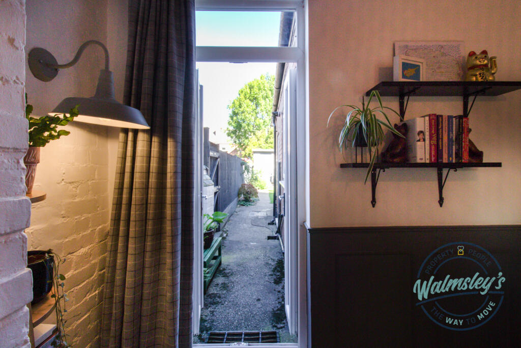 French doors to gardens