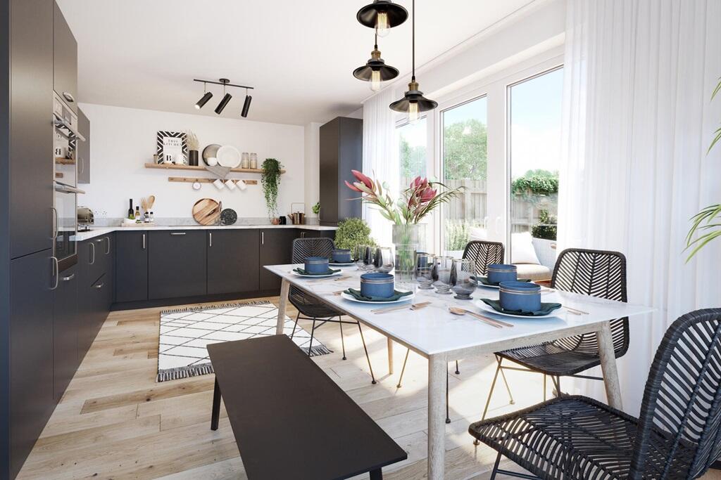 The open plan kitchen/diner is ideal for hosting guests