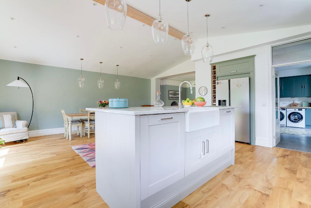 Modern kitchen island and utility room