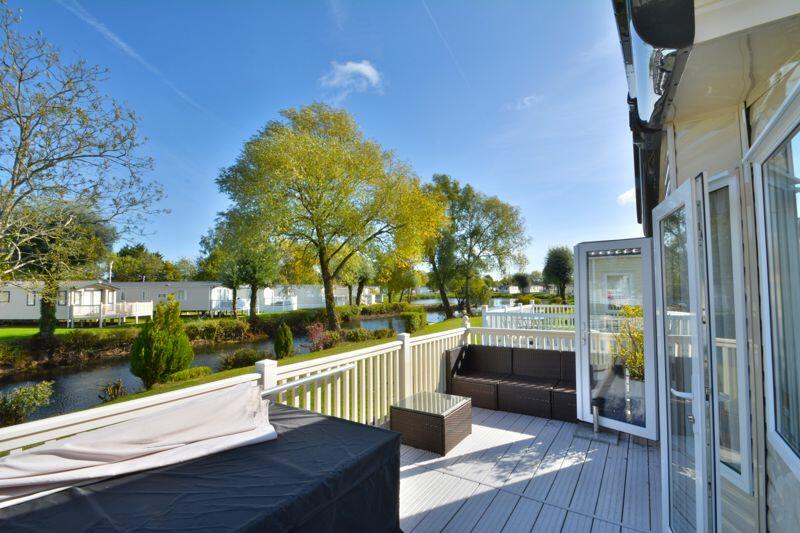 Decking with lake views