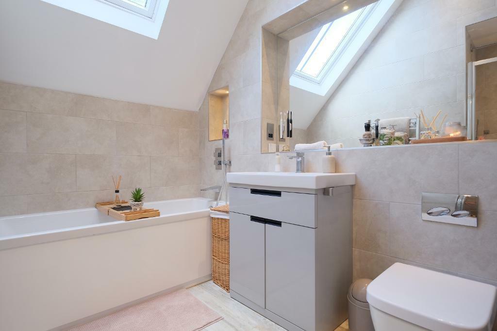 Fully-tiled bathroom