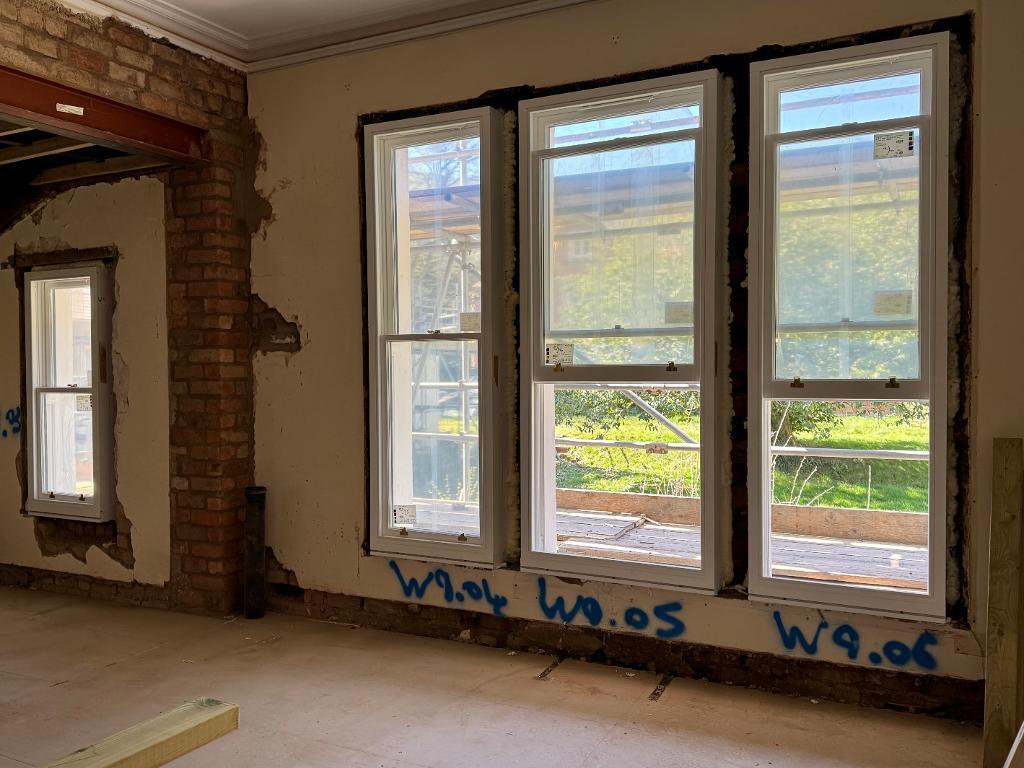 New wooden sash windows