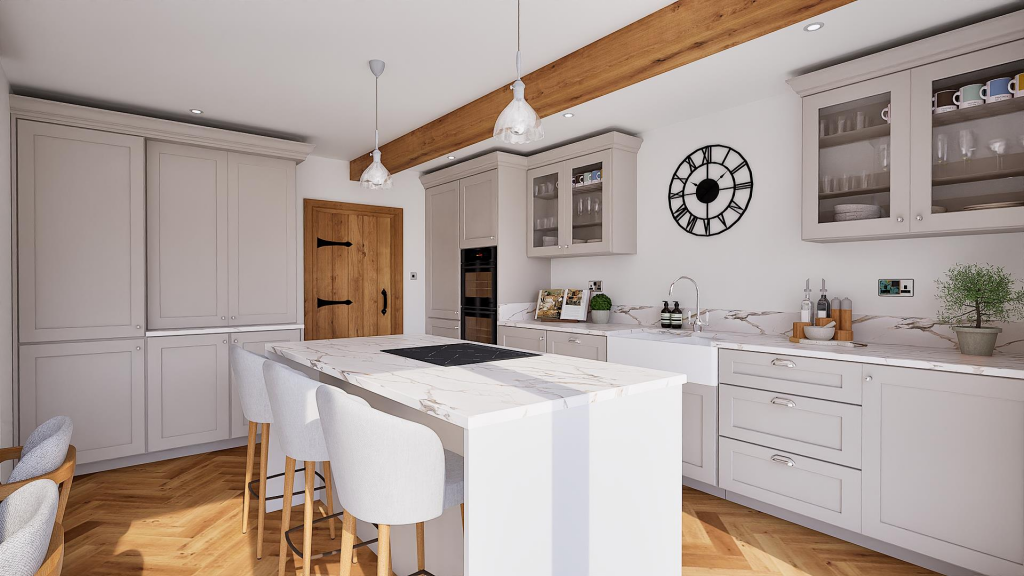 CGI Open Plan Living Dining Kitchen