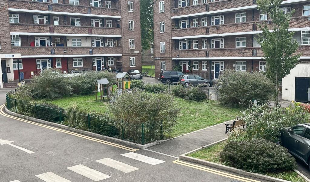 View of communal garden playground