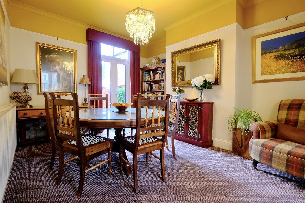 Dining rm, original fireplace in cellar