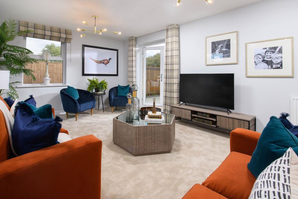 Bay-fronted triple-aspect lounge in Avondale style home, with French doors to rear garden
