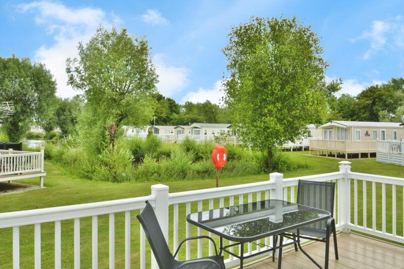 Decking with lake beyond