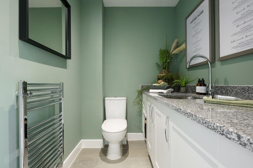 Combined downstairs toilet and laundry room