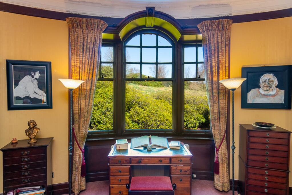 Views across the garden from the bow window