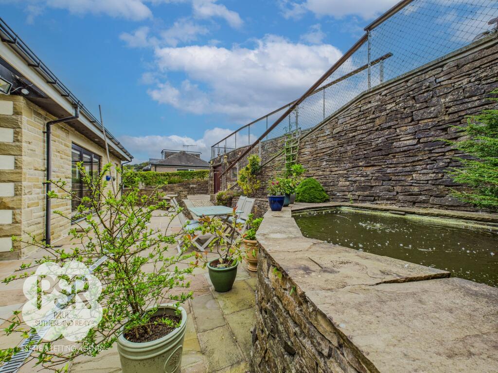 Rear Patio Entertaining Area and Pond