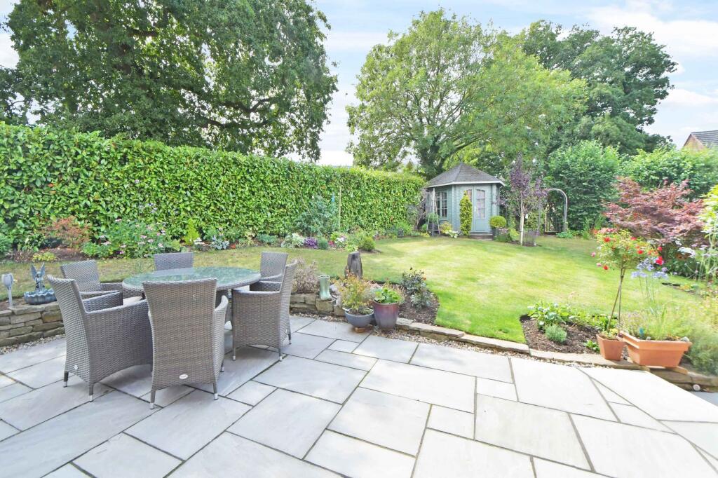 Natural stone paved entertaining area