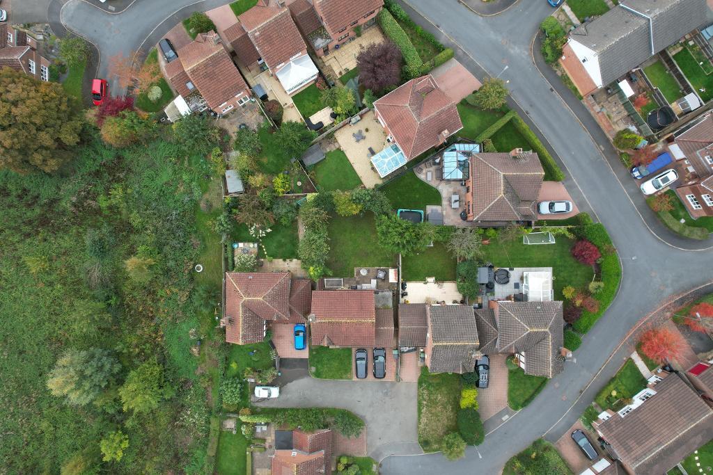 Aerial view showing mature plot