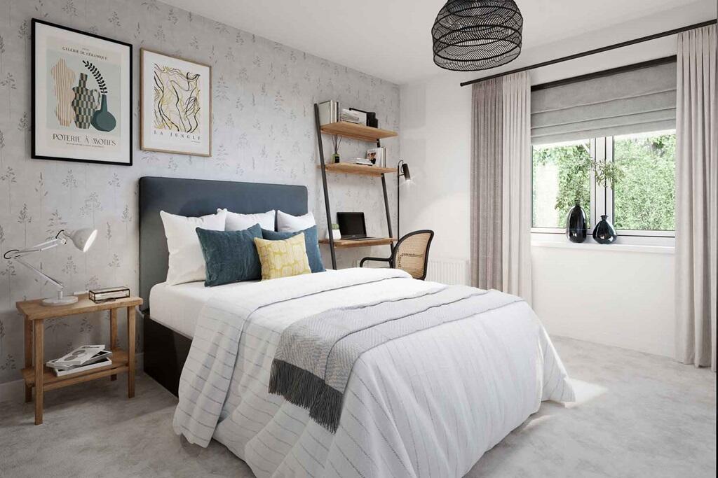 Double bedroom with plenty of wall space for storage