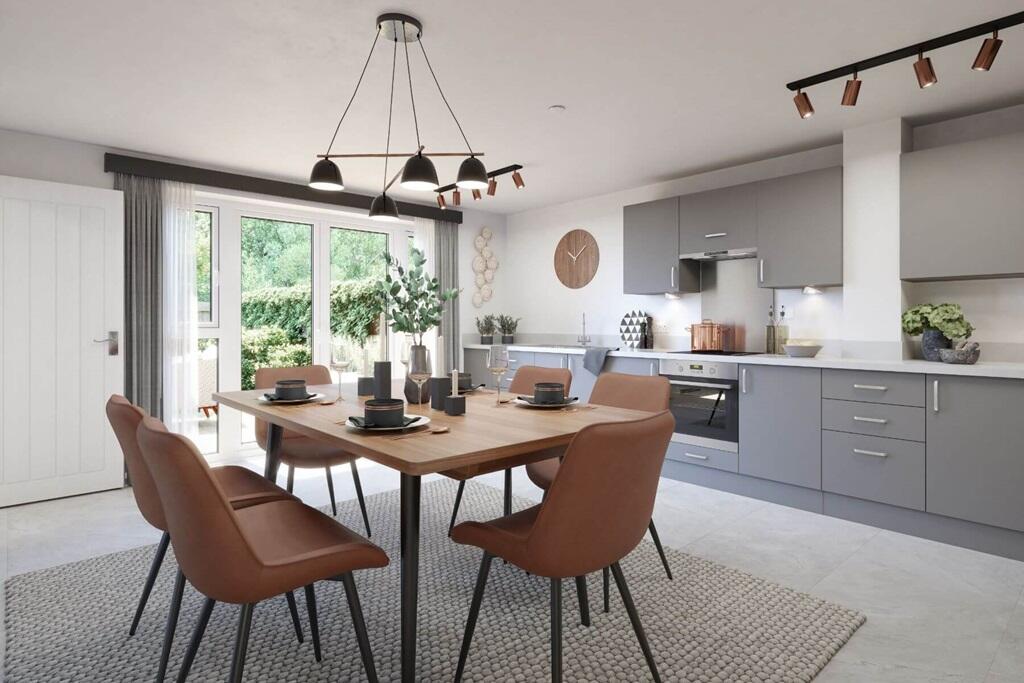 Double doors lead from the kitchen/diner to the garden