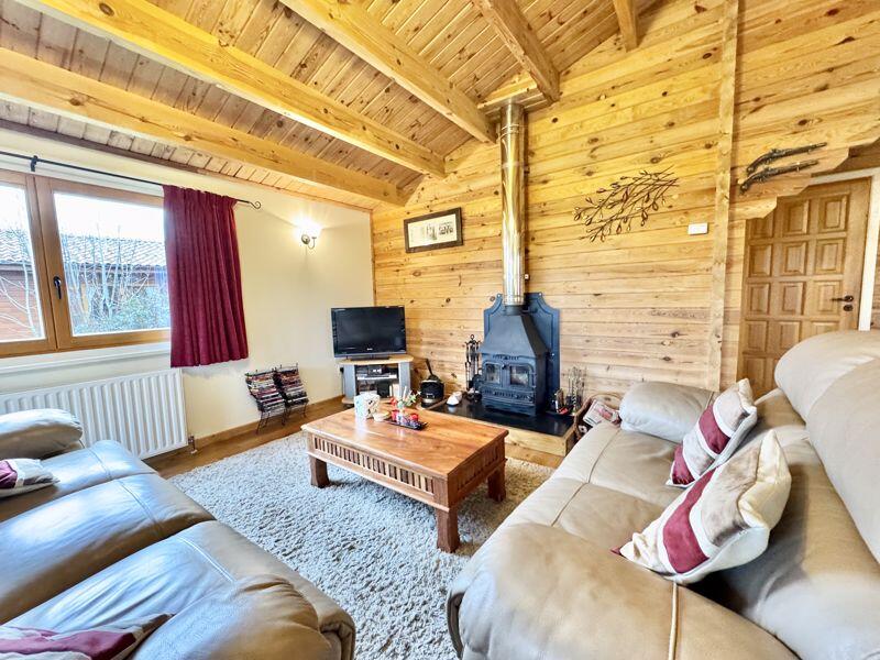 Lounge with wood burner