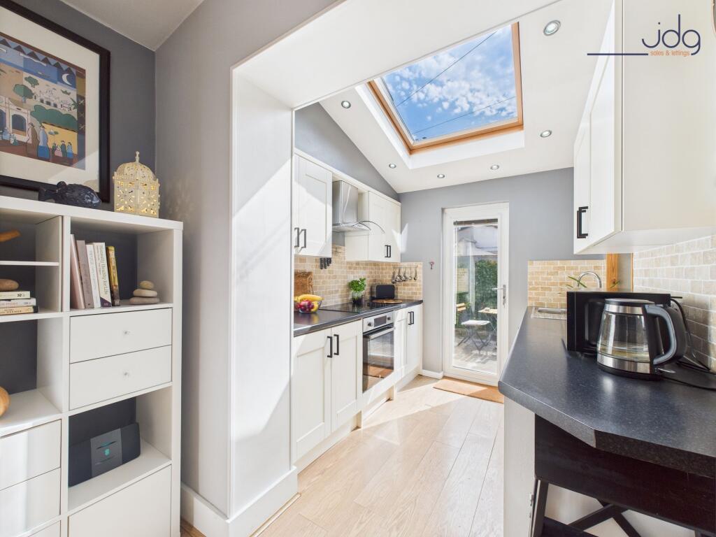 Open plan Kitchen Diner with sky light