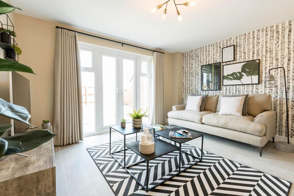 Spacious open plan living space with plenty of natural light