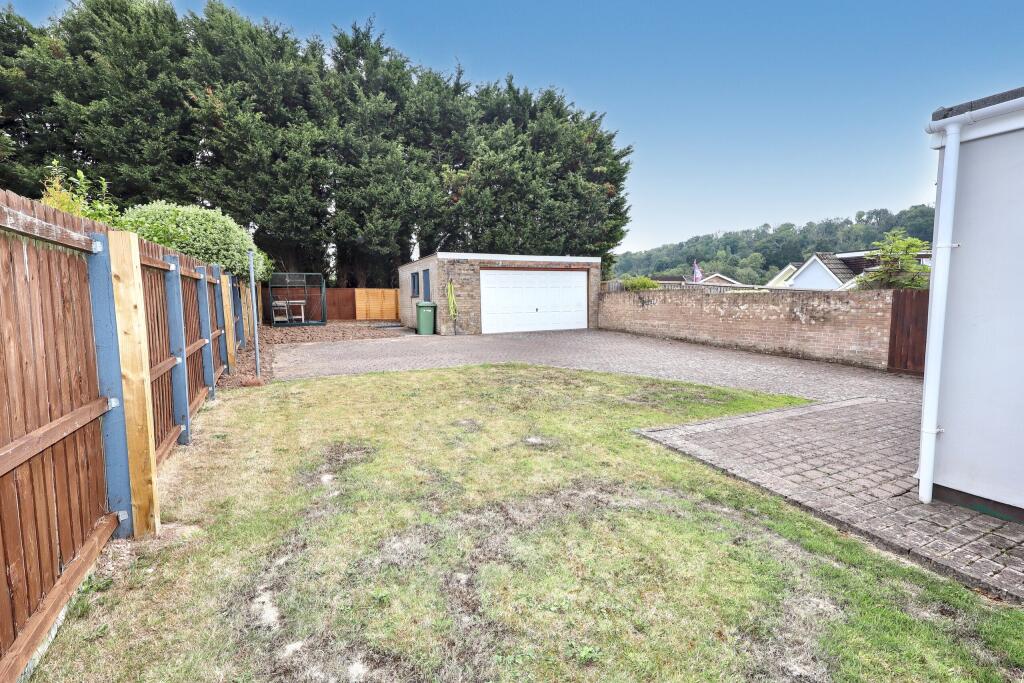 Rear garden and double garage