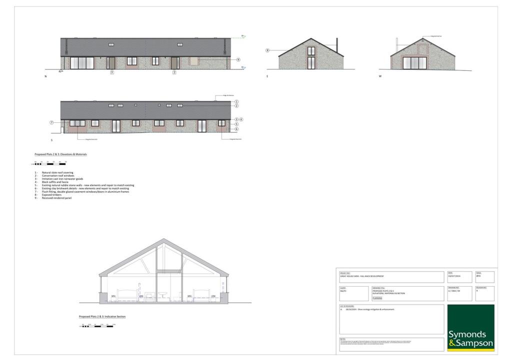 Plans &amp; Drawings PLOTS 2 &amp; 3 proposed elevations, 