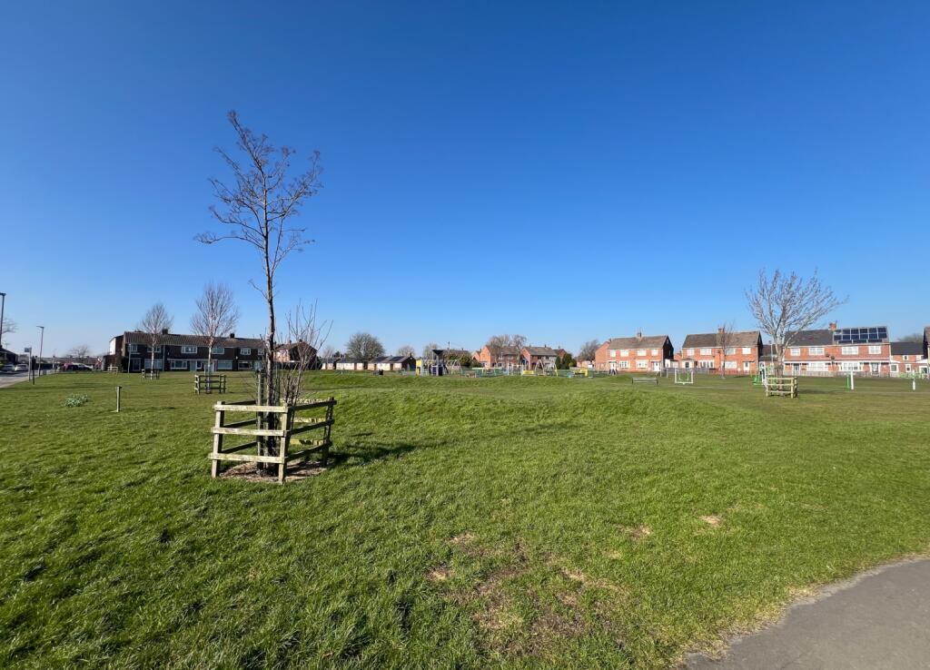 Green at the front of the property