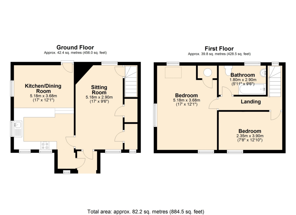 44 Milton - Floorplan (2023 - wardrobes removed)