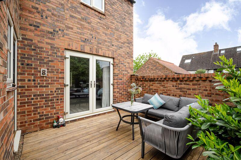 Timber decked dining terrace