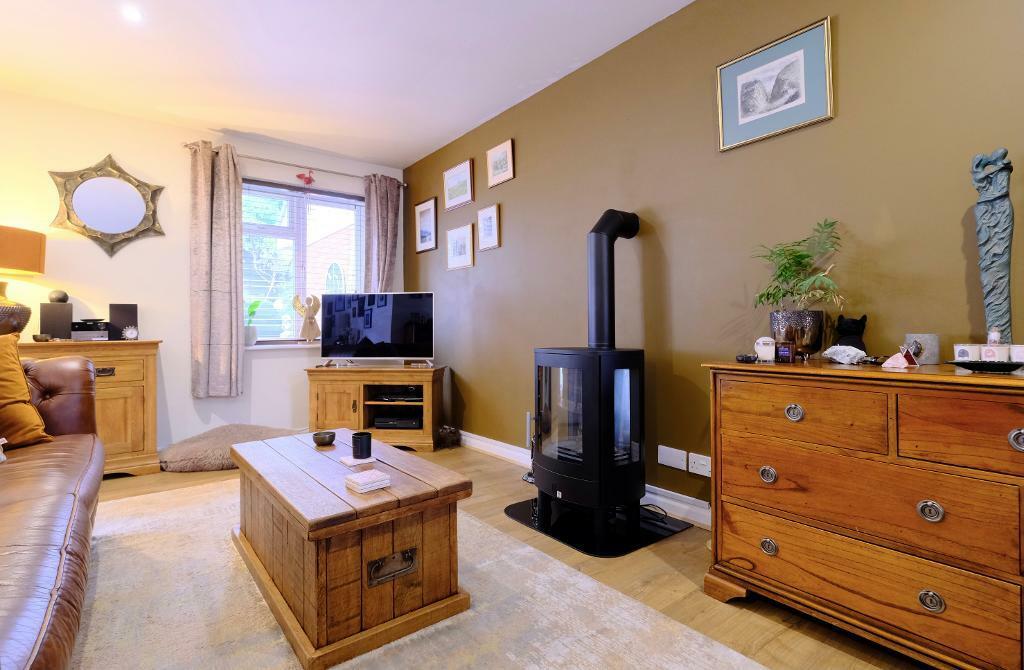 Sitting area with electric log burner