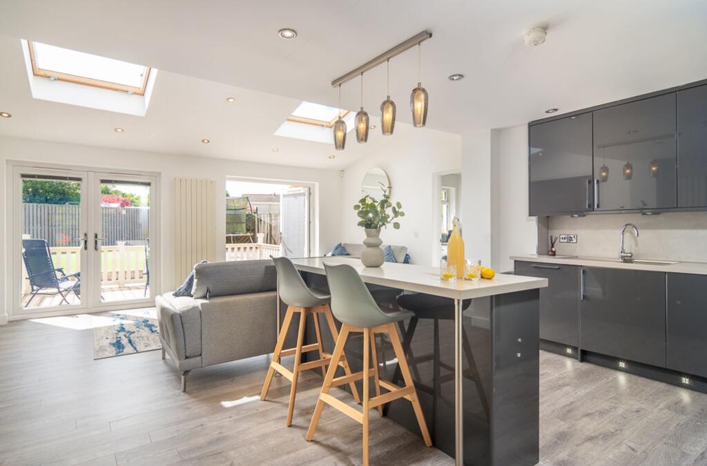 Open plan kitchen and family room