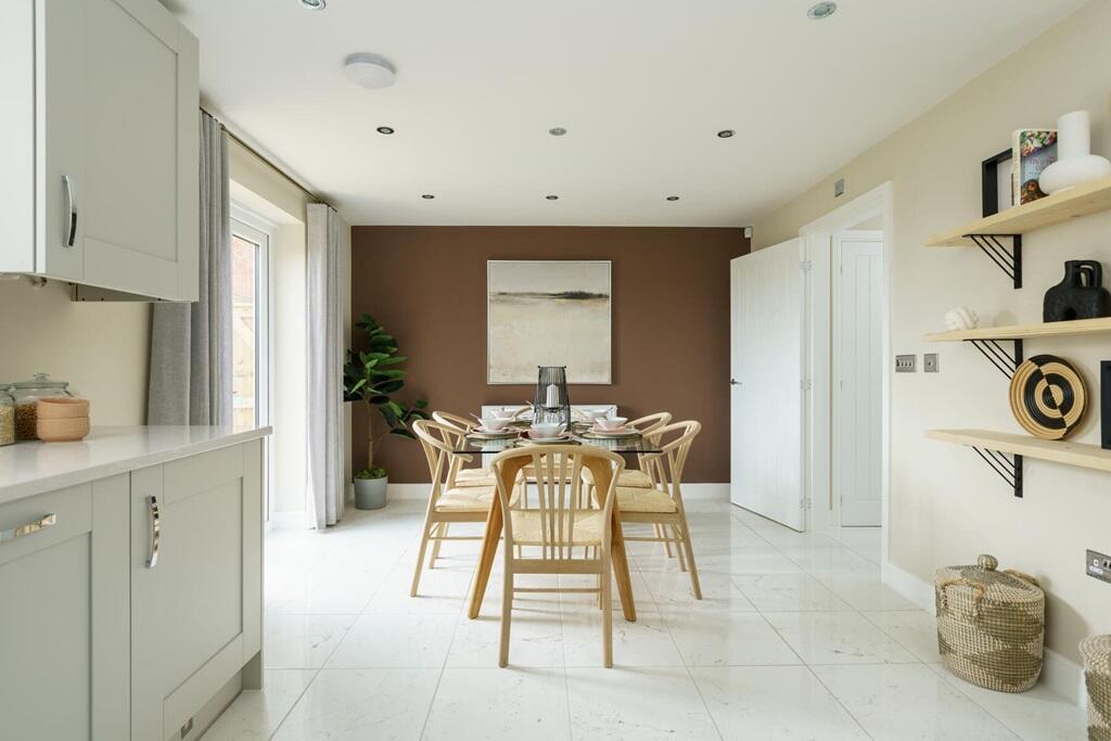 The open plan kitchen/dining area is family-friendly
