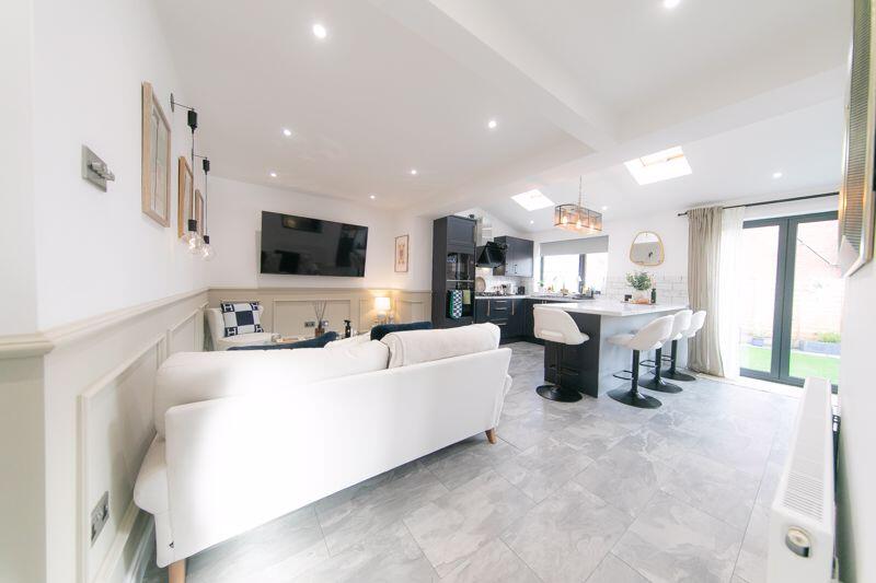 Open plan kitchen, living and dining ...