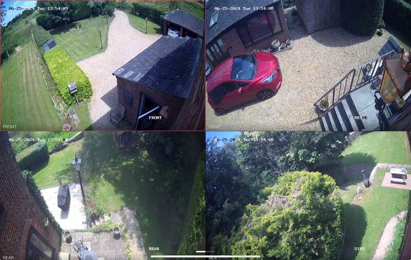 CCTV shows images around the garden