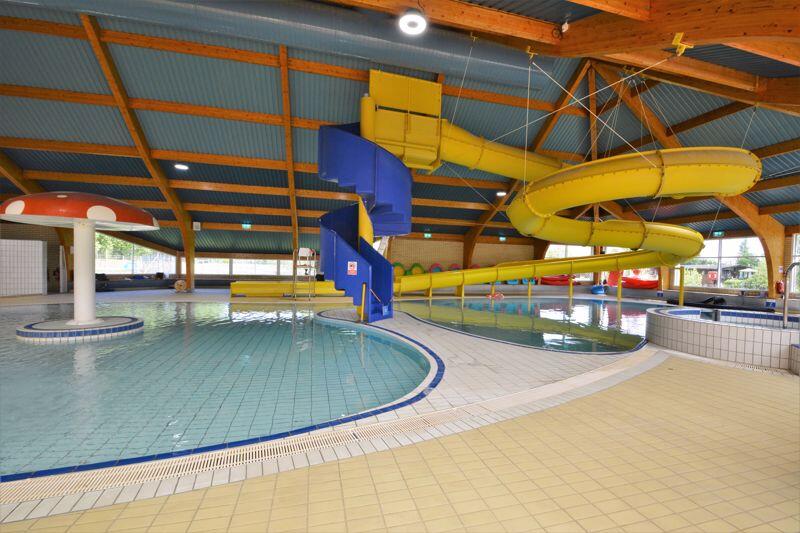 Indoor pool with water slide