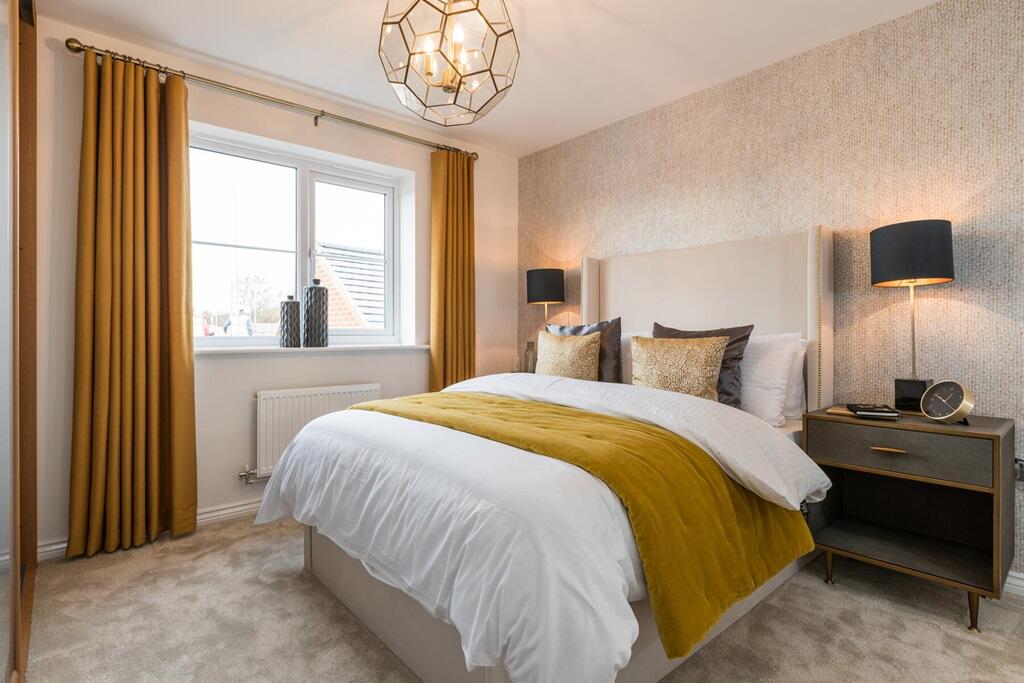 Plenty of space for bedroom furniture- typical Taylor Wimpey home