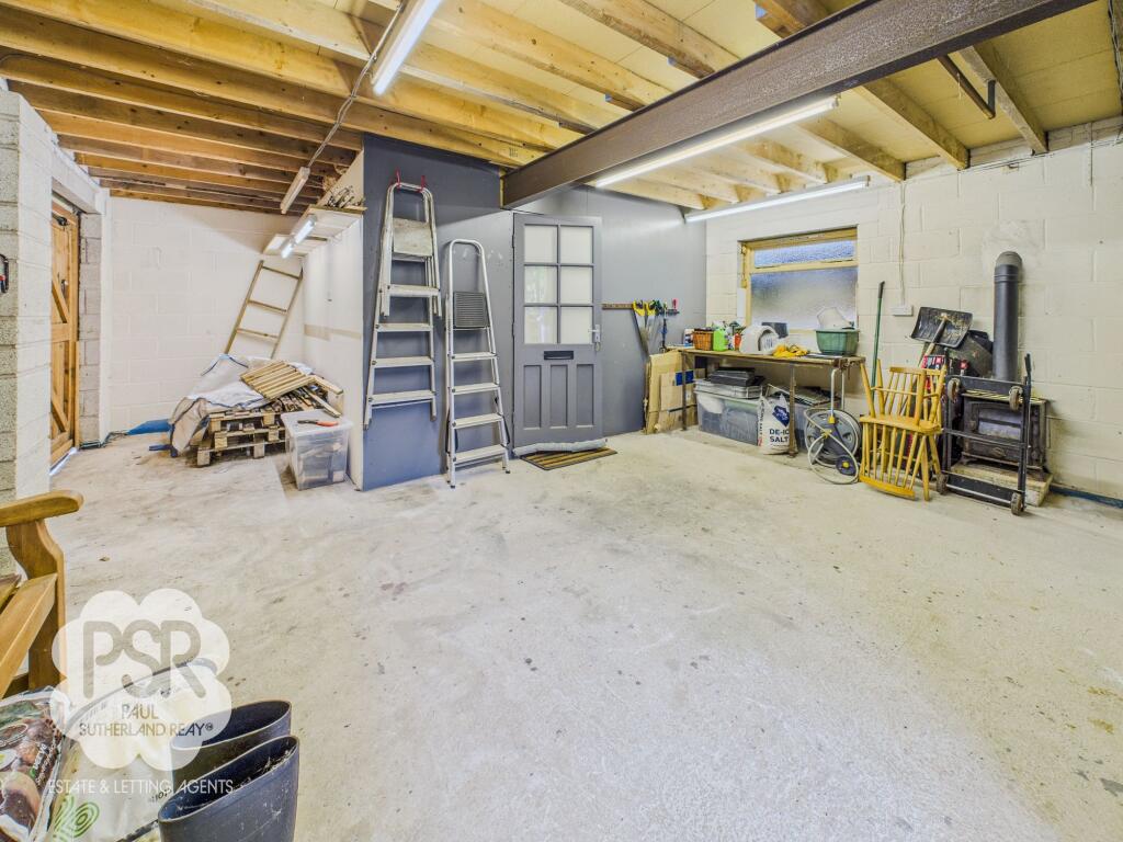 Garage with Private Office and Log Burner