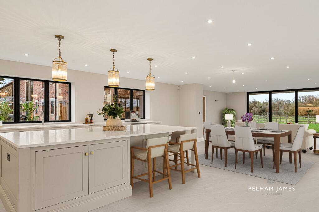 Open Plan Kitchen Living, Redwing House, Great Easton (virtually staged image)