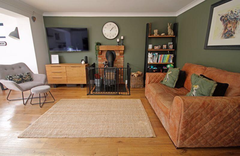 Sitting area with woodburning stove