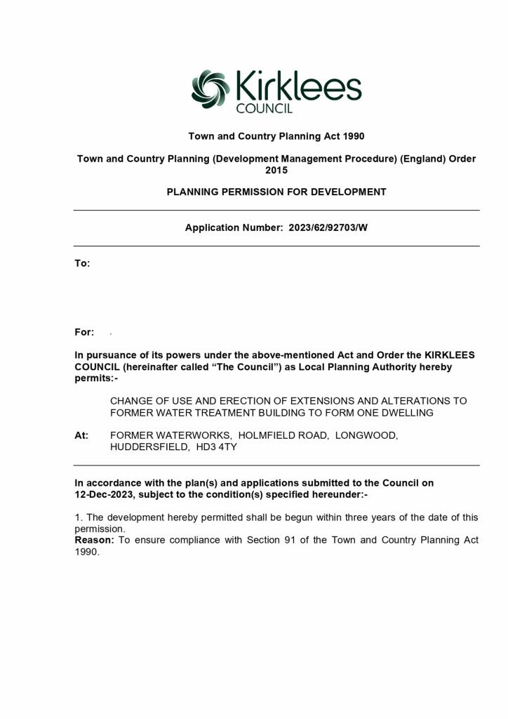 PLANNING CONSENT