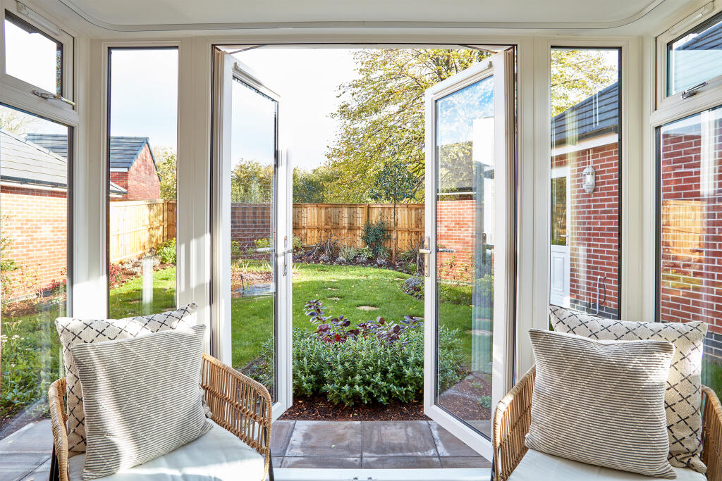 French doors to the garden in the Hollinwood 4 bedroom home