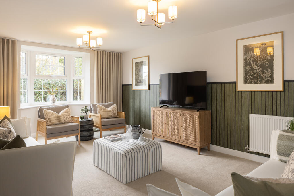 Internal shot of the bay-fronted lounge in the holden show home