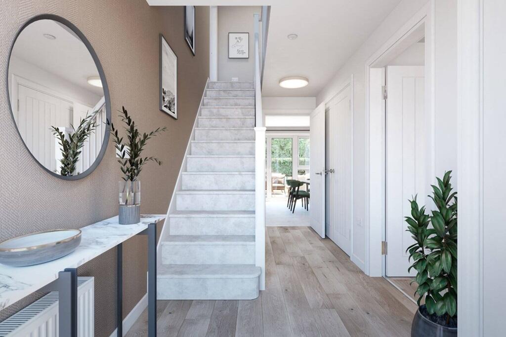 A warm hallways welcomes you home