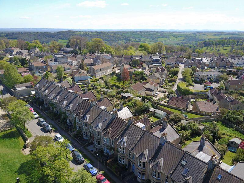 Aerial of terrace and village
