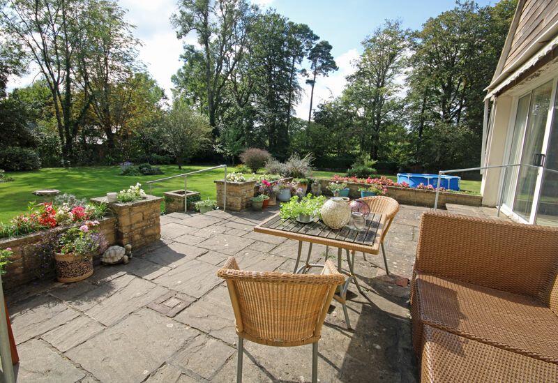 Patio overlooking garden