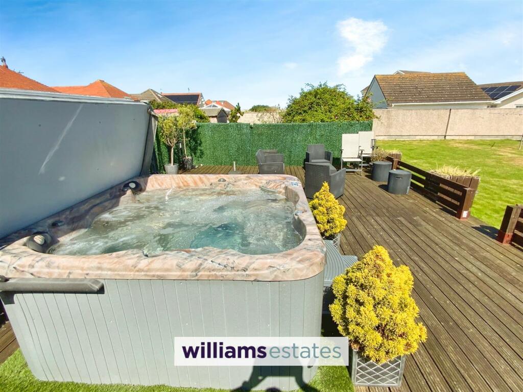 hot tub and patio