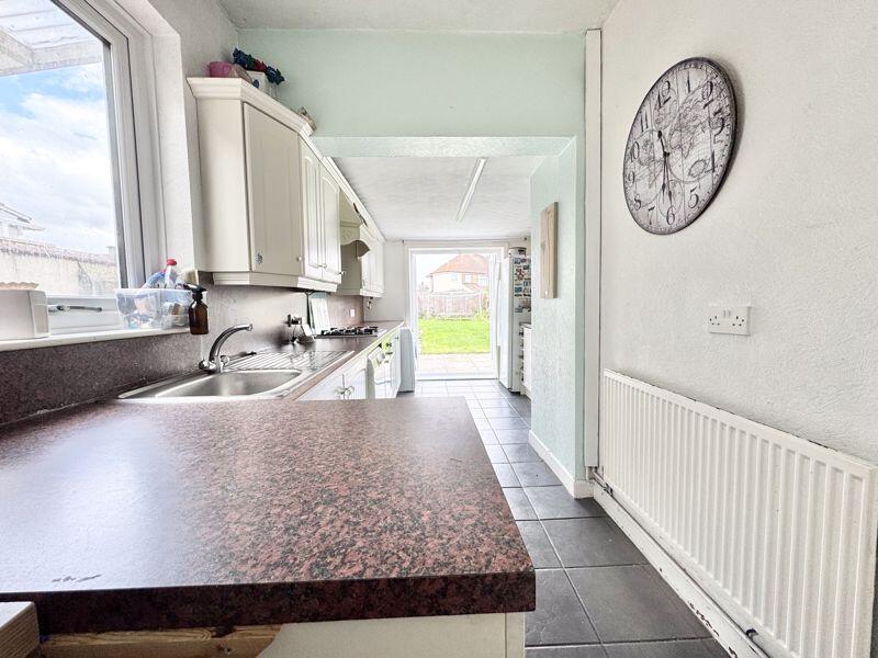 Kitchen with French doors open