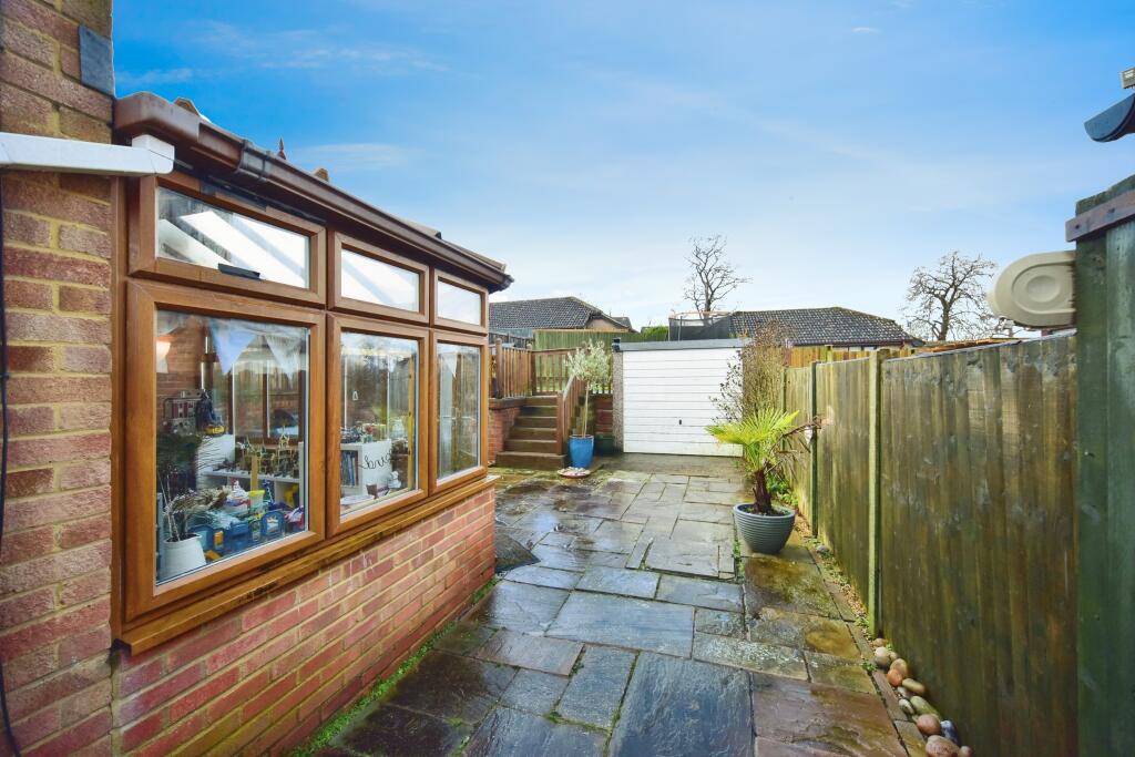 Private Rear Garden With Garage View