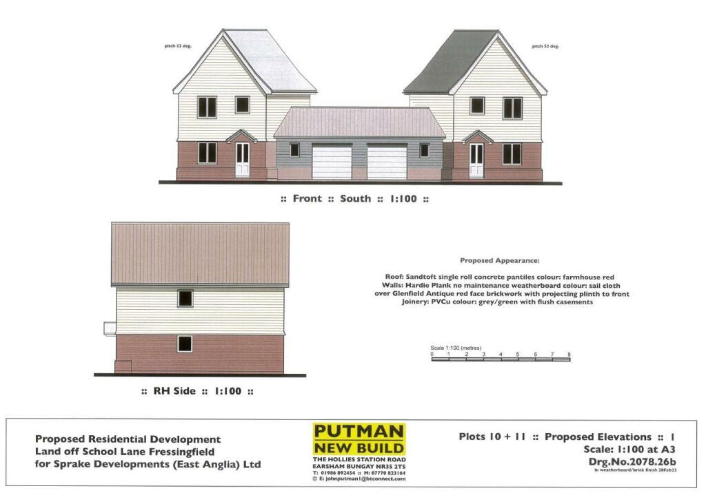 Proposed Elevations Front Plots 10 &amp; 11
